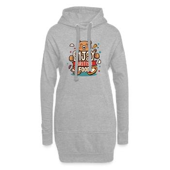 Profitez de la cuisine britannique - British Food Day Typographie - Sweat-shirt à capuche long Femme - gris chiné - Devant