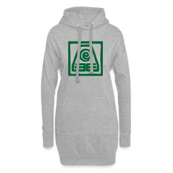 Symbole de la terre en carré - Sweat-shirt à capuche long Femme - gris chiné - Devant