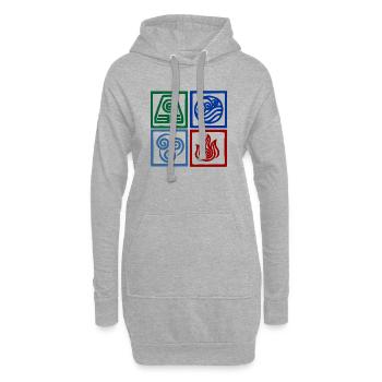 Symboles de la nation Logo de la place des quatre forces - Sweat-shirt à capuche long Femme - gris chiné - Devant