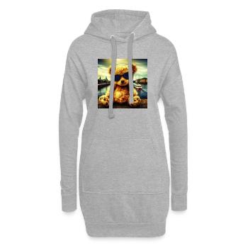 Teddy in Hamburg - Hoodie-Kleid - Grau meliert - Vorne