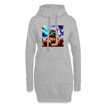 Teddy in Berlin II - Hoodie-Kleid - Grau meliert - Vorne