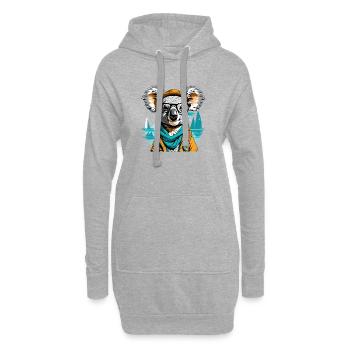 Expédition koala en bord de mer - illustration - Sweat-shirt à capuche long Femme - gris chiné - Devant