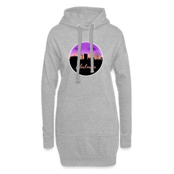 Oberhausen Skyline Fine line - Sweat-shirt à capuche long Femme - gris chiné - Devant