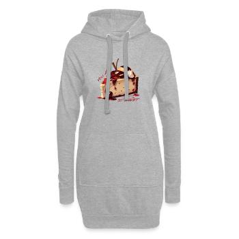 Süßer Kuchen - Hoodie-Kleid - Grau meliert - Vorne