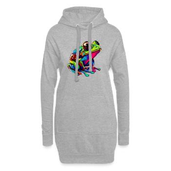 Frosch - Hoodie-Kleid - Grau meliert - Vorne