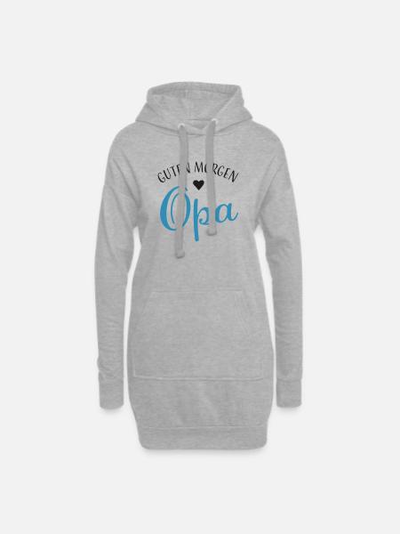 Guten Morgen Opa - Hoodie-Kleid - Grau meliert