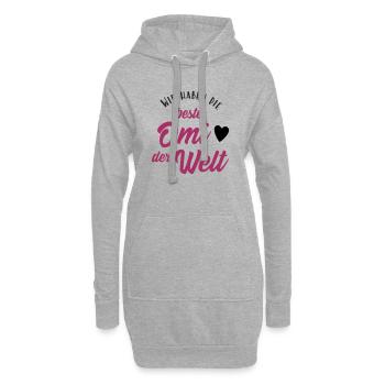 Wir haben die beste Omi der Welt - Hoodie-Kleid - Grau meliert - Vorne