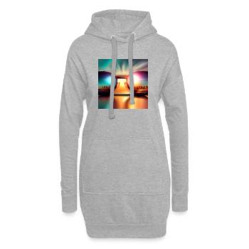 Sunglasses @ Morning - Hoodie-Kleid - Grau meliert - Vorne