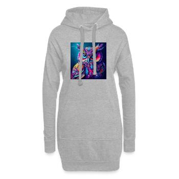 Eule - Hoodie-Kleid - Grau meliert - Vorne