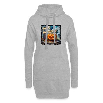 Nächtliches Mysterium: Das Happy Halloween T-Shirt - Hoodie-Kleid - Grau meliert - Vorne
