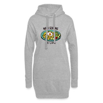 Nasi Goreng ist Leben! - Hoodie-Kleid - Grau meliert - Vorne