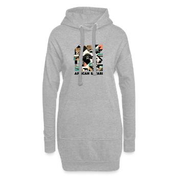 Safari en Afrique - Sweat-shirt à capuche long Femme - gris chiné - Devant