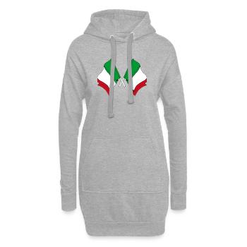 Gekreuzte Flaggen Italiens - Hoodie-Kleid - Grau meliert - Vorne