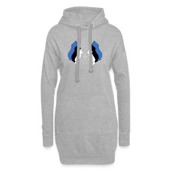 Zwei Flaggen Estland - Hoodie-Kleid - Grau meliert - Vorne