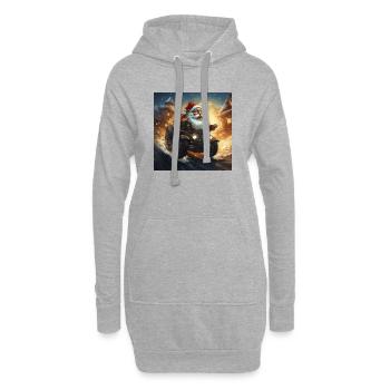 Le temps de Noël du Père Noël arrive en ville - Sweat-shirt à capuche long Femme - gris chiné - Devant