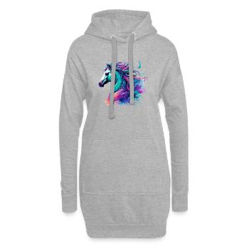 Cheval - Sweat-shirt à capuche long Femme - gris chiné - Devant