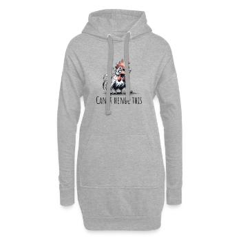 can t hendl this hahn lustig spruch wortspiel - Hoodie-Kleid - Grau meliert - Vorne