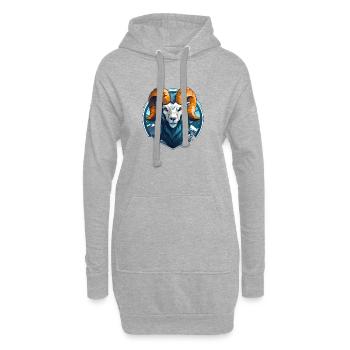 Mascottes Bélier - Sweat-shirt à capuche long Femme - gris chiné - Devant