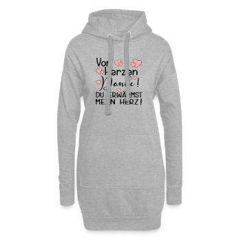 DU ERWÄRMST MEIN HERZ - DANKE - Hoodie-Kleid - Grau meliert - Vorne