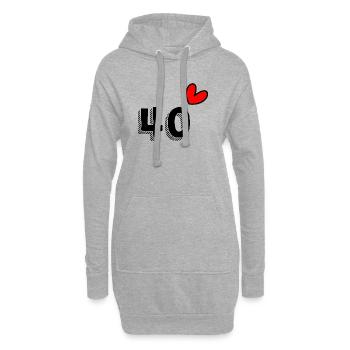40. 40 ANS. 40e ANNIVERSAIRE. ANNIVERSAIRE 40 ANS. - Sweat-shirt à capuche long Femme - gris chiné - Devant
