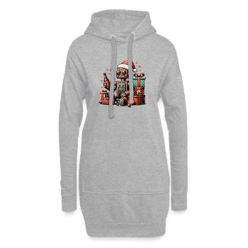 roboter bier weihnachten ugly xmas rostig geschenk - Hoodie-Kleid - Grau meliert - Vorne