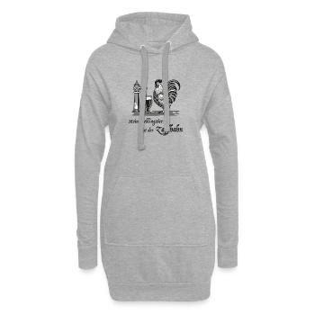 Mein Lieblingstier ist der Zapfhahn – Bier Spruch - Hoodie-Kleid - Grau meliert - Vorne