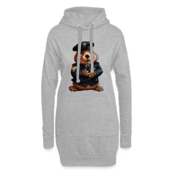 Police des castors - Sweat-shirt à capuche long Femme - gris chiné - Devant