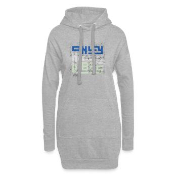 Only Nice Vibes Distressed Typography - Hoodie-Kleid - Grau meliert - Vorne