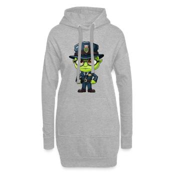 Heuschrecken Polizist - Hoodie-Kleid - Grau meliert - Vorne