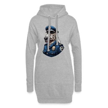 Zebra Polizist - Hoodie-Kleid - Grau meliert - Vorne