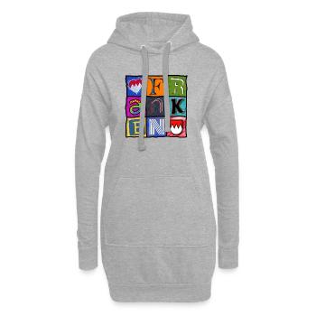 Franconie - Pop Art - Cool - Sweat-shirt à capuche long Femme - gris chiné - Devant