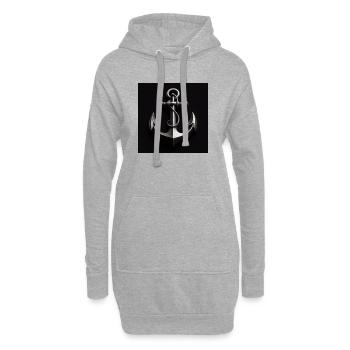 Ancre maritime - Sweat-shirt à capuche long Femme - gris chiné - Devant