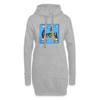 Närmberch - Pop-Art - Fränkisch - Hoodie-Kleid - Grau meliert - Vorne