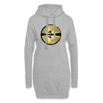 Samouraï - Sweat-shirt à capuche long Femme - gris chiné - Devant