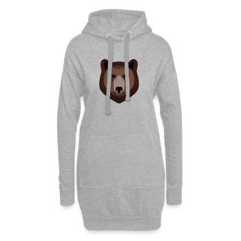 Bär - Bärenkopf - Logo - Hoodie-Kleid - Grau meliert - Vorne