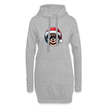 Loutre Noël Branchée | Sweat Fêtes Cool - Sweat-shirt à capuche long Femme - gris chiné - Devant