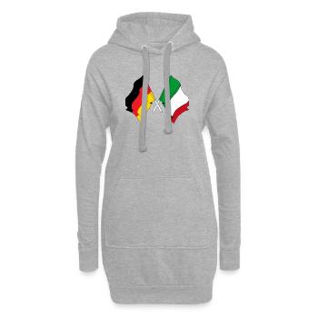 Flagge von Deutschland und Flagge Italien - Hoodie-Kleid - Grau meliert - Vorne
