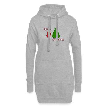 Santa peeing - Christmas Tree - Weihnachtsmann - Hoodie-Kleid - Grau meliert - Vorne