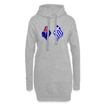 Drapeau de l’Australie et drapeau de la Grèce - Sweat-shirt à capuche long Femme - gris chiné - Devant