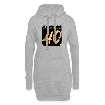 ZAHL 40 - Vierzig - 40. Geburtstag - Hoodie-Kleid - Grau meliert - Vorne