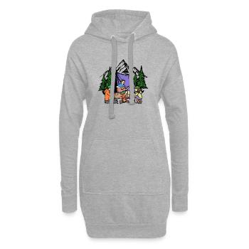 Camping Détente Camping Nature Montagne Camping - Sweat-shirt à capuche long Femme - gris chiné - Devant