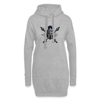 Guerrier Fitness - Cadeau musculation - Sweat-shirt à capuche long Femme - gris chiné - Devant