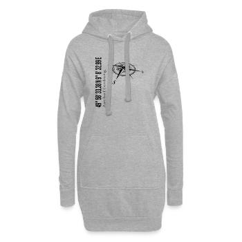 Koordinaten Aschaffenburg - Hoodie-Kleid - Grau meliert - Vorne