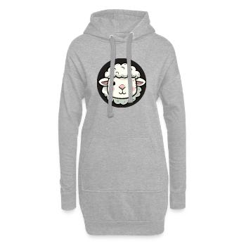 Tête de mouton mignonne - Sweat-shirt à capuche long Femme - gris chiné - Devant