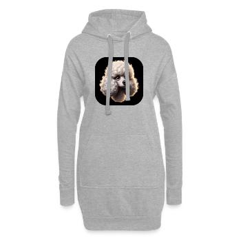 Tête de caniche dans le style d’animation - Sweat-shirt à capuche long Femme - gris chiné - Devant