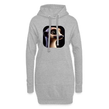 Suricate mignon dans le style d’animation - Sweat-shirt à capuche long Femme - gris chiné - Devant