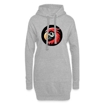 Tête de perroquet dans le style comique - Sweat-shirt à capuche long Femme - gris chiné - Devant