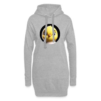 Küken im Animationsstil - Hoodie-Kleid - Grau meliert - Vorne