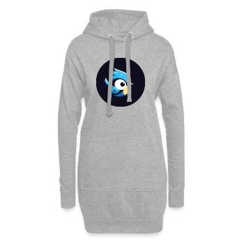 Süße Cartoon Blaumeise Meise - Hoodie-Kleid - Grau meliert - Vorne