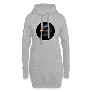 Corbeau dans le style d’animation - Sweat-shirt à capuche long Femme - gris chiné - Devant